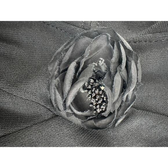 New St John Caviar Black Jacket Cropped Women’s Sparkle Button Flower Size 12 - Picture 5 of 10